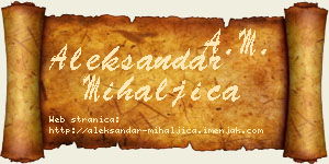 Aleksandar Mihaljica vizit kartica